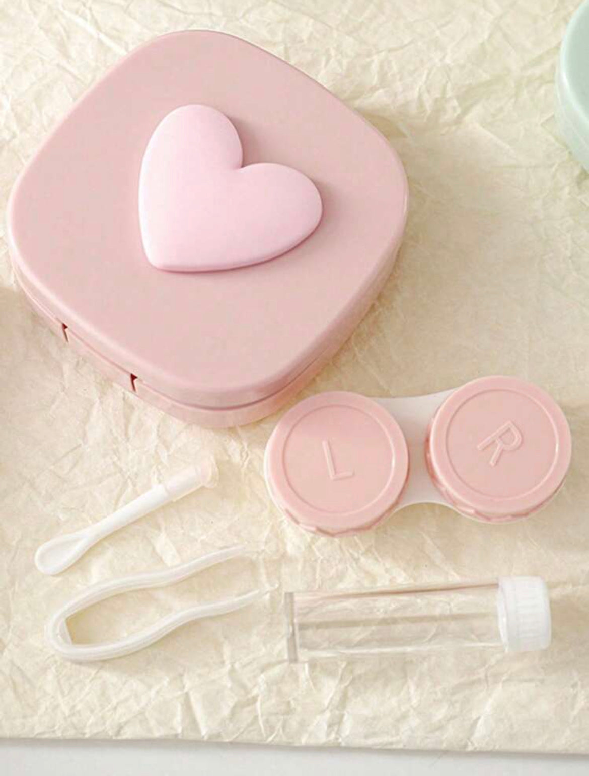 Heart lens case pink