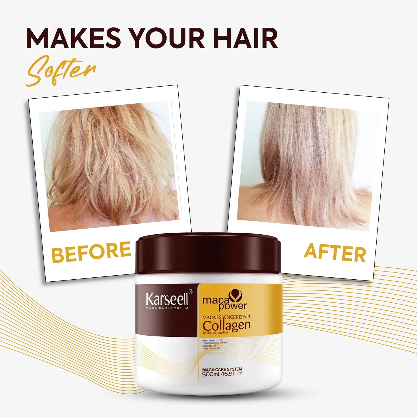Karseell Collagen Deep Repair Conditioning Argan Oil Collagen Hair Mask - 500 ml
