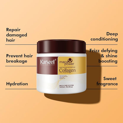 Special Combo Offer Karseell Collagen Argan Oil Collagen Hair Mask - 500 ml + Shiseido Fino Premium Touch Hair Treatment Mask